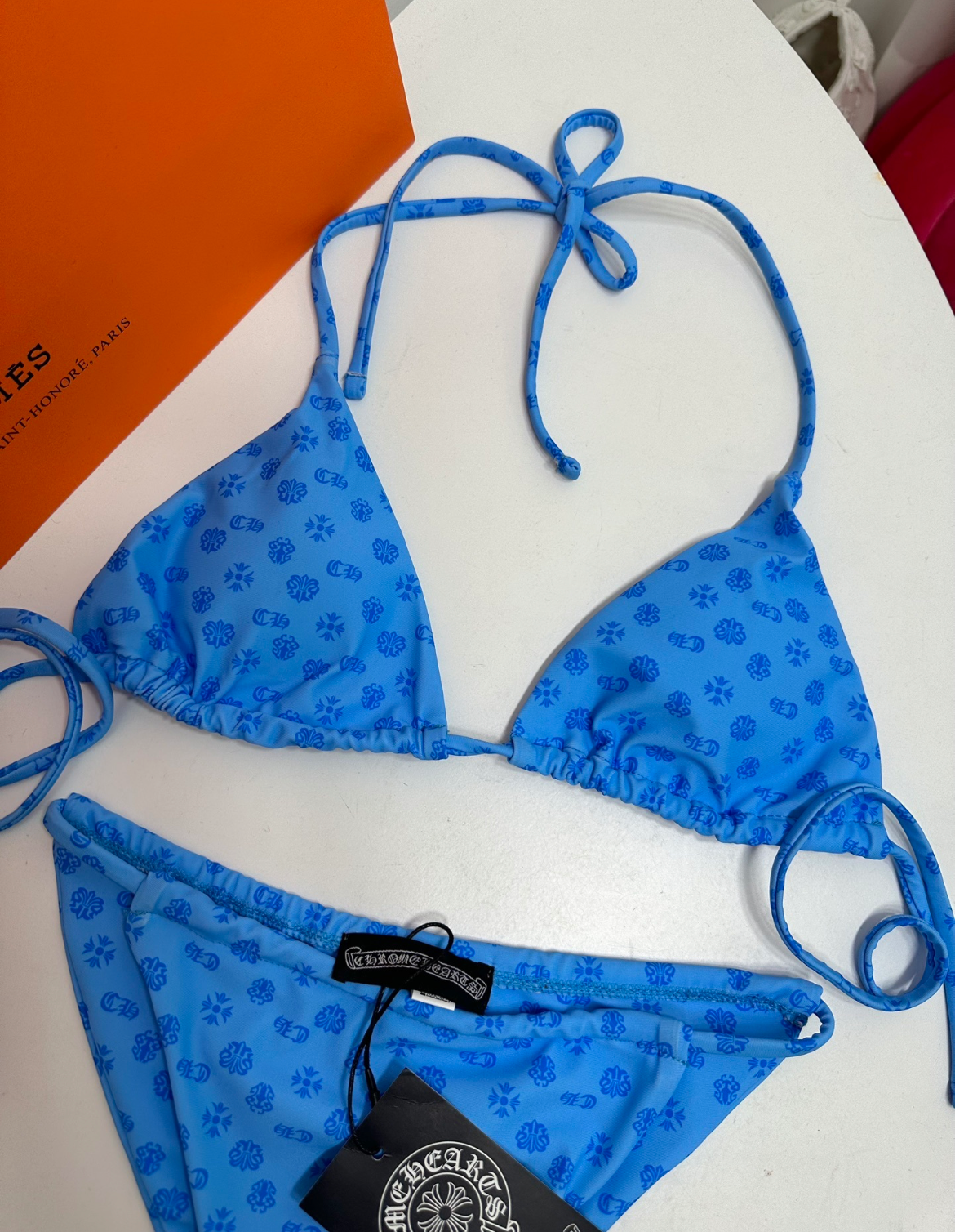 Chrome Hearts dupe Blue with Darker Blue Design #LuxurySwim