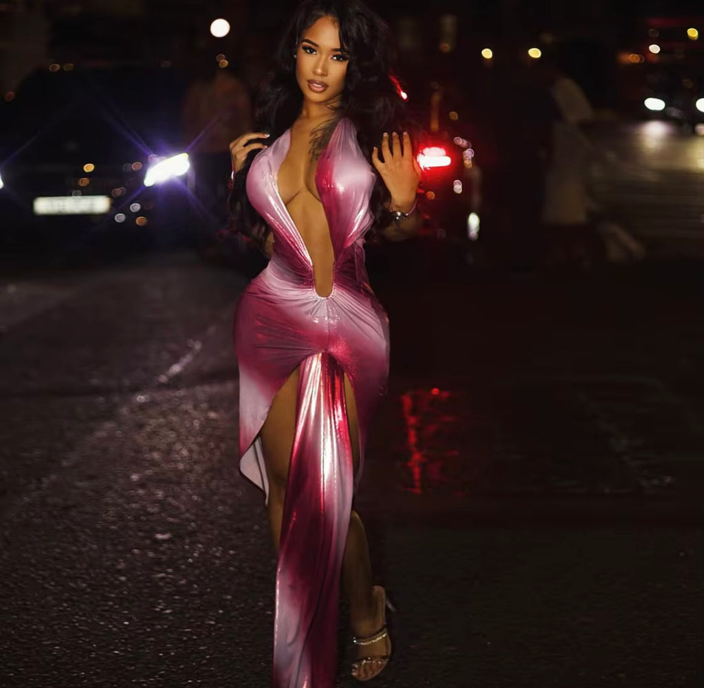 Beautiful Ombré Dress Red n Light Pink