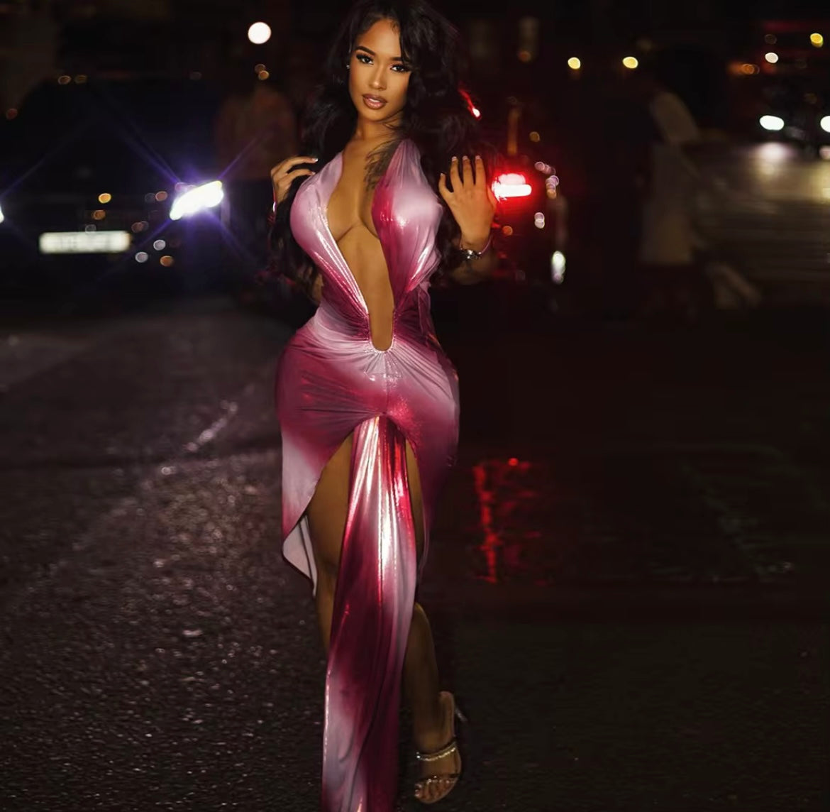 Beautiful Ombré Dress Red n Light Pink