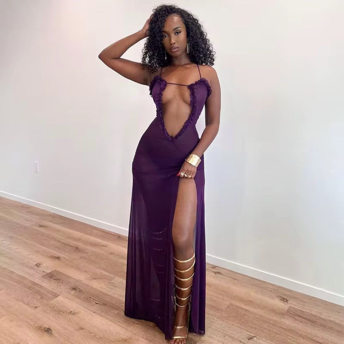 Take Me to the Beach Then ona Date Typa lil Ting Beautiful Exotic Dress Open Front Long Dress with Slit