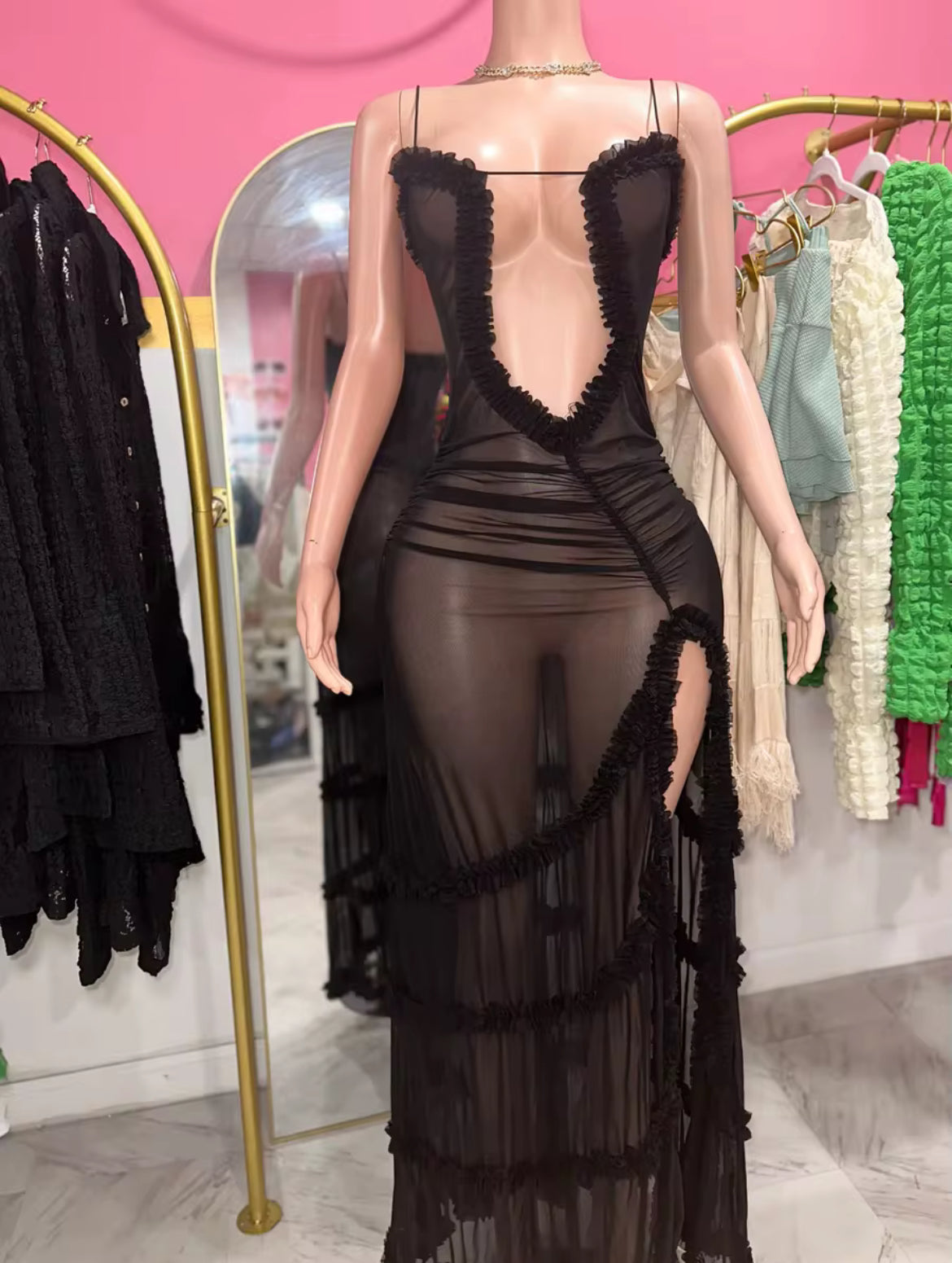 Take Me to the Beach Then ona Date Typa lil Ting Beautiful Exotic Dress Open Front Long Dress with Slit