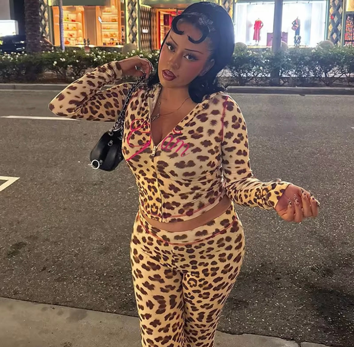 Leopard Print Long Sleeve 2 Piece Set THAT GIRL MUST-HAVE (You still that girl tho you know;))