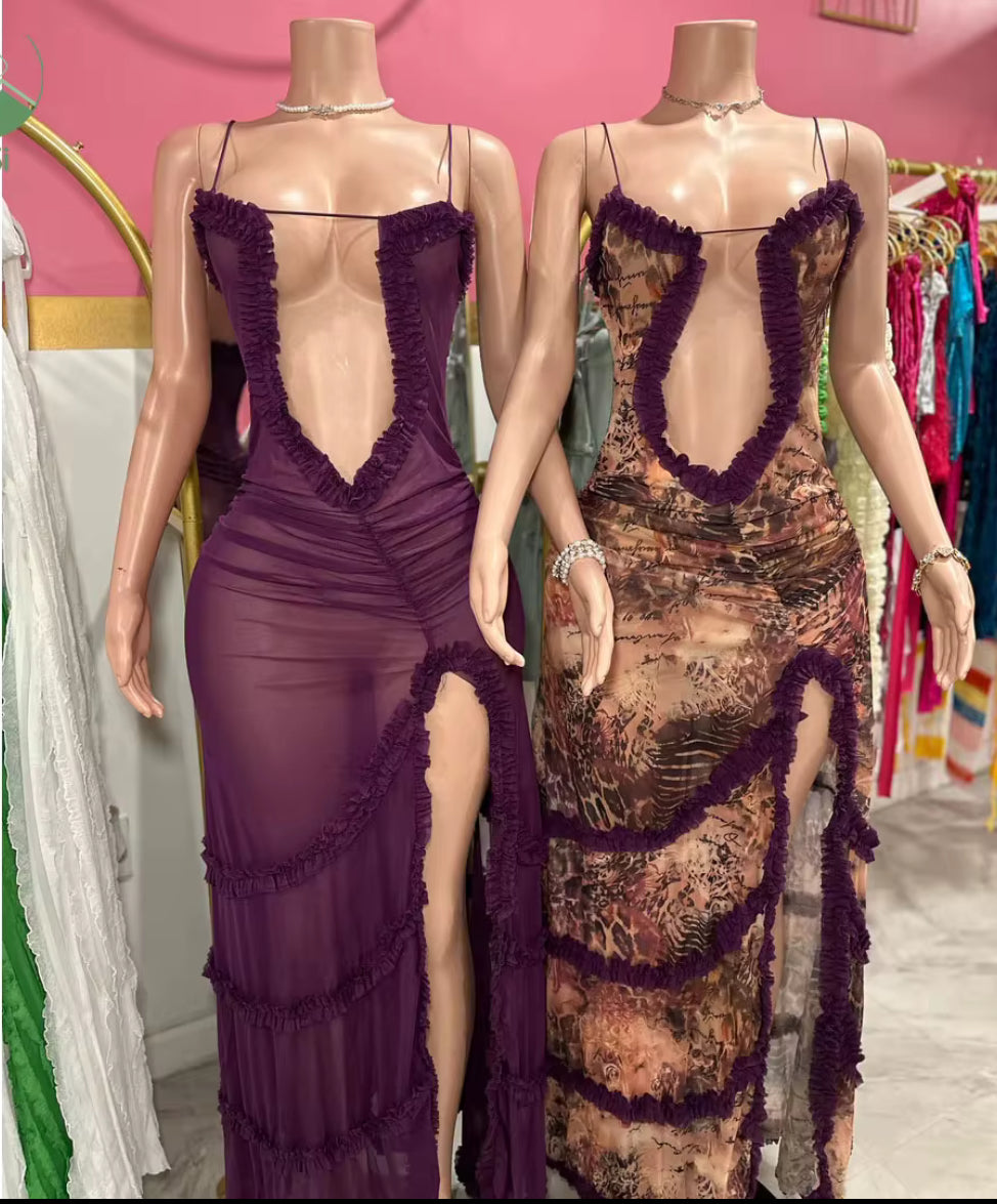 Take Me to the Beach Then ona Date Typa lil Ting Beautiful Exotic Dress Open Front Long Dress with Slit