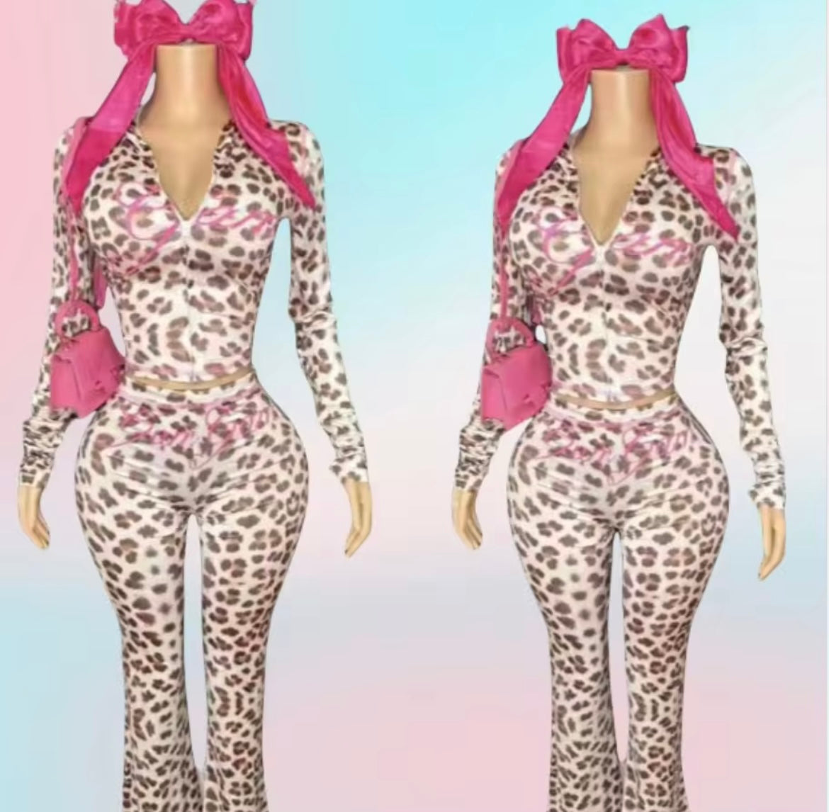Leopard Print Long Sleeve 2 Piece Set THAT GIRL MUST-HAVE (You still that girl tho you know;))