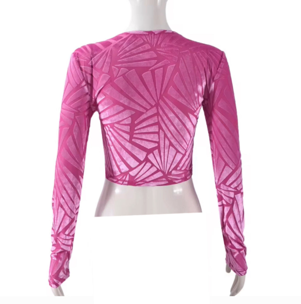 Hot pink Velvet Long Sleeve