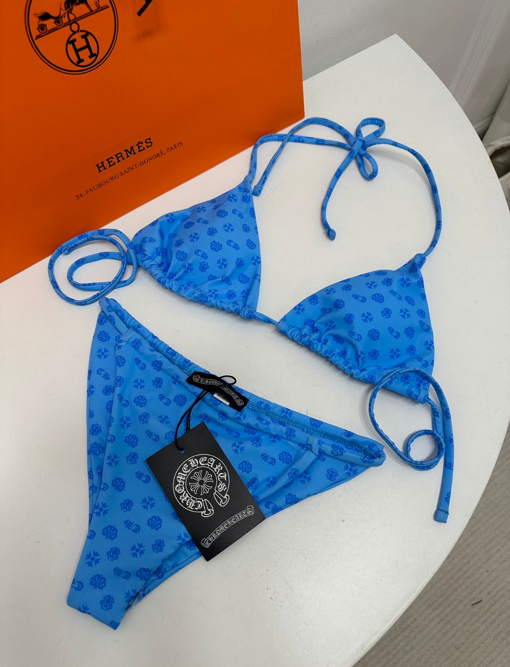 Chrome Hearts dupe Blue with Darker Blue Design #LuxurySwim