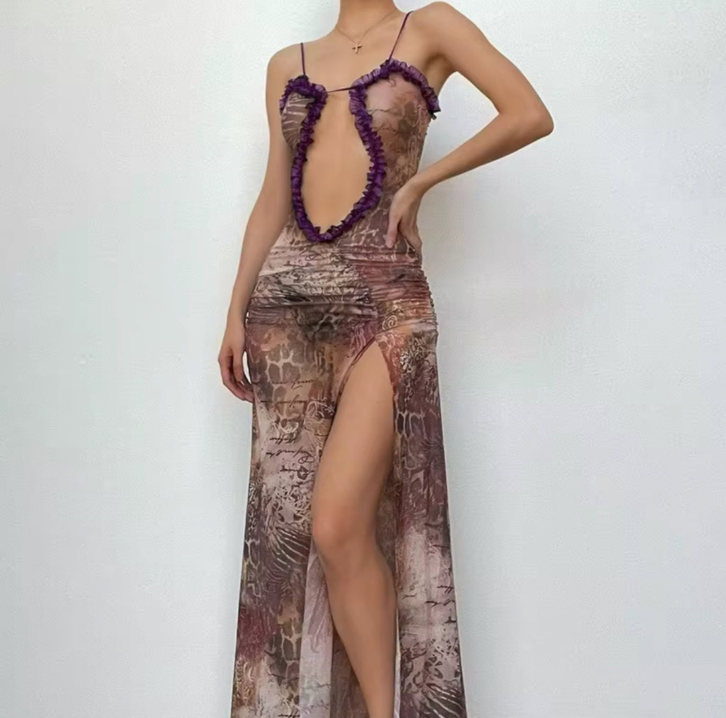 Take Me to the Beach Then ona Date Typa lil Ting Beautiful Exotic Dress Open Front Long Dress with Slit