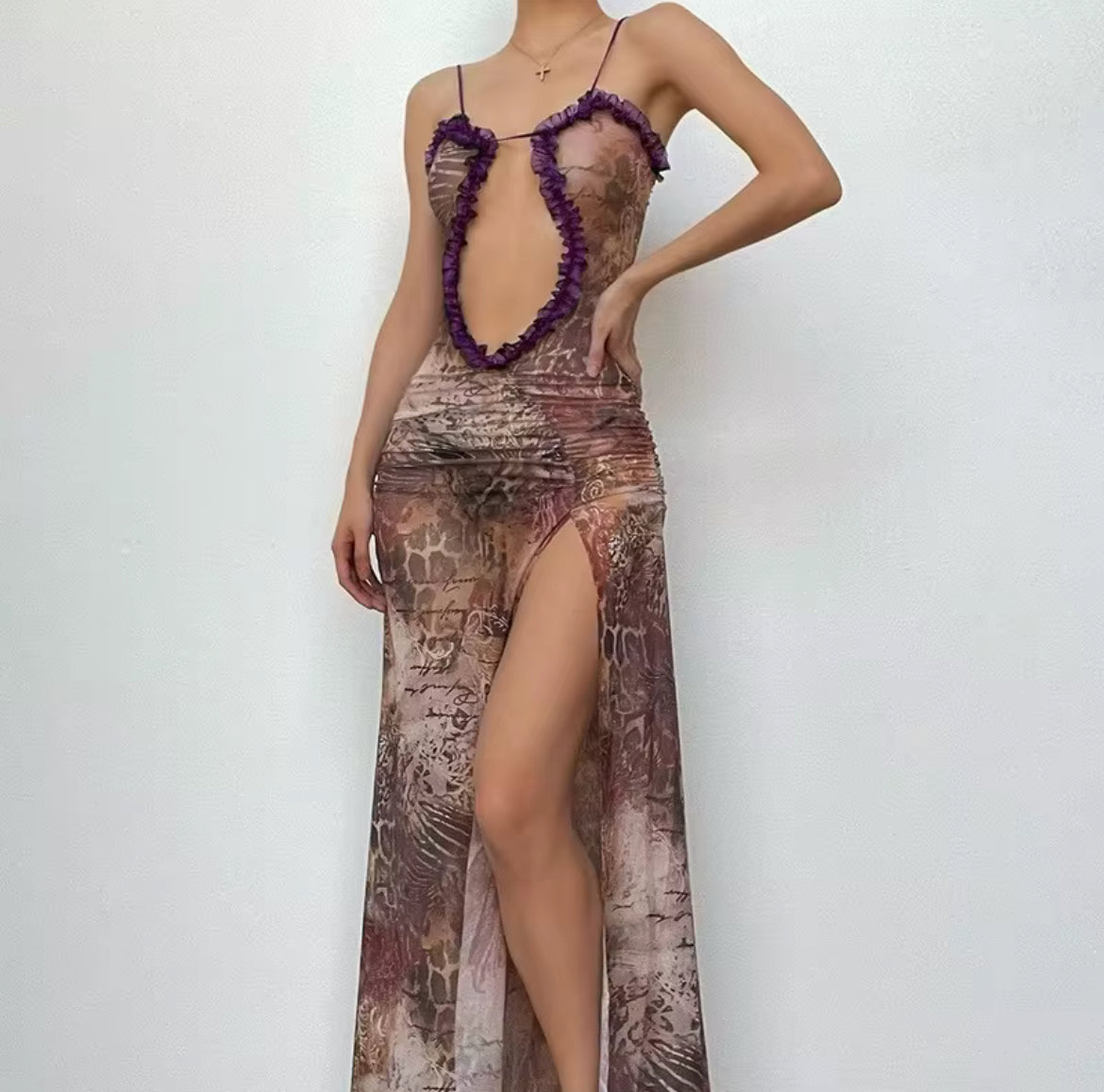 Take Me to the Beach Then ona Date Typa lil Ting Beautiful Exotic Dress Open Front Long Dress with Slit