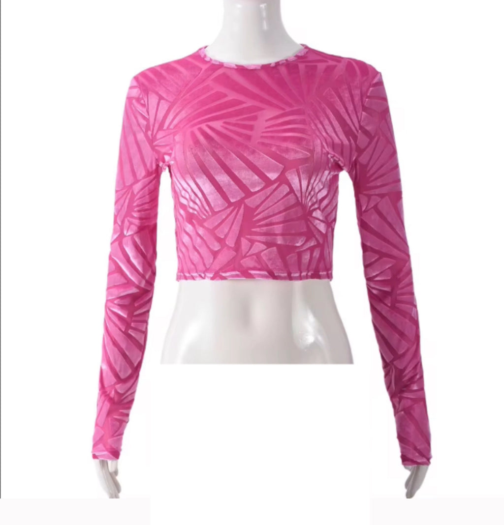 Hot pink Velvet Long Sleeve